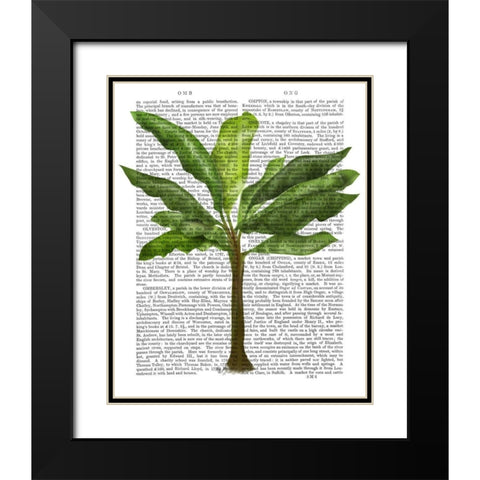 Banana Tree 1 Black Modern Wood Framed Art Print with Double Matting by Fab Funky