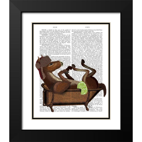 Moscow Mule Black Modern Wood Framed Art Print with Double Matting by Fab Funky