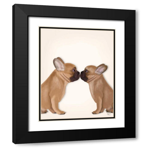French Kiss Close Up Black Modern Wood Framed Art Print with Double Matting by Fab Funky
