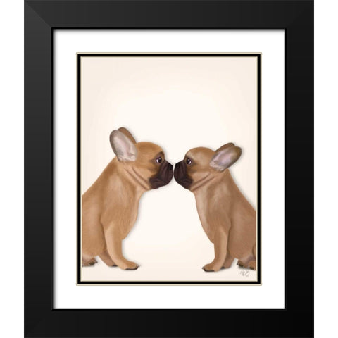 French Kiss Close Up Black Modern Wood Framed Art Print with Double Matting by Fab Funky