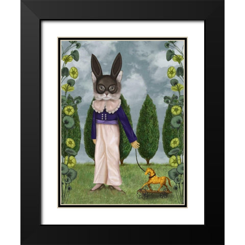 The Horse Black Modern Wood Framed Art Print with Double Matting by Fab Funky