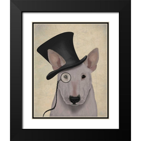 Bull Terrier, Formal Hound and Hat Black Modern Wood Framed Art Print with Double Matting by Fab Funky
