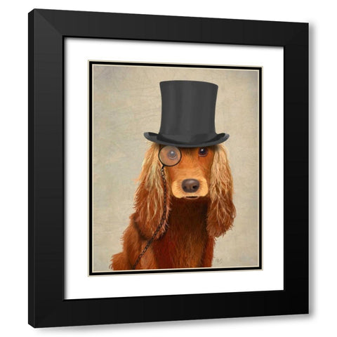 Cocker Spaniel, Formal Hound and Hat Black Modern Wood Framed Art Print with Double Matting by Fab Funky