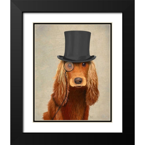 Cocker Spaniel, Formal Hound and Hat Black Modern Wood Framed Art Print with Double Matting by Fab Funky