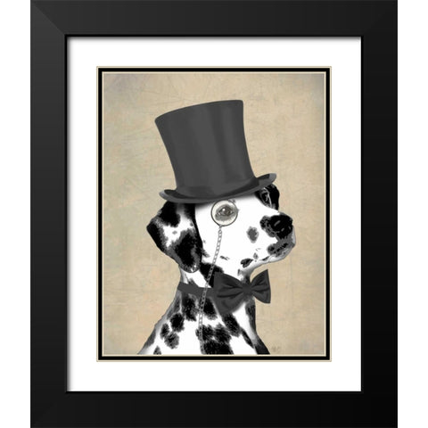 Dalmatian, Formal Hound and Hat Black Modern Wood Framed Art Print with Double Matting by Fab Funky