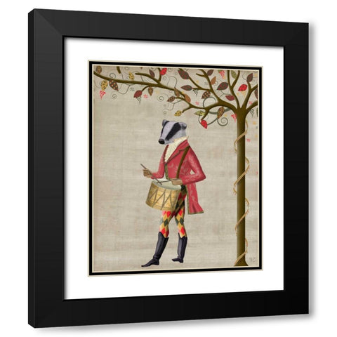 Badger Minstrel Black Modern Wood Framed Art Print with Double Matting by Fab Funky