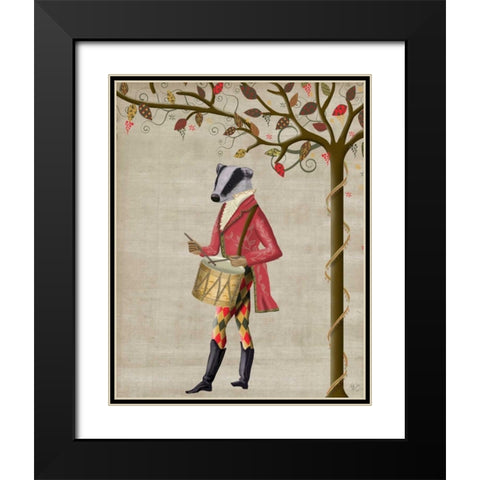 Badger Minstrel Black Modern Wood Framed Art Print with Double Matting by Fab Funky