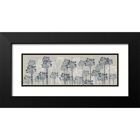 Floral Trees, Midnight Black Modern Wood Framed Art Print with Double Matting by Fab Funky