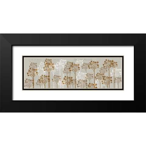 Floral Trees, Honey Black Modern Wood Framed Art Print with Double Matting by Fab Funky