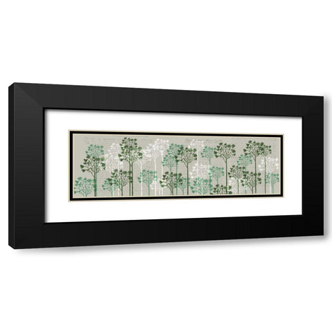 Floral Trees, Juniper Black Modern Wood Framed Art Print with Double Matting by Fab Funky