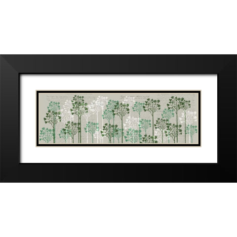 Floral Trees, Juniper Black Modern Wood Framed Art Print with Double Matting by Fab Funky