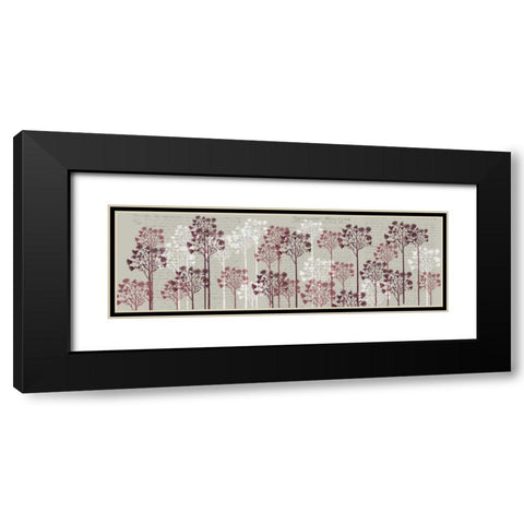 Floral Trees, Wine Black Modern Wood Framed Art Print with Double Matting by Fab Funky