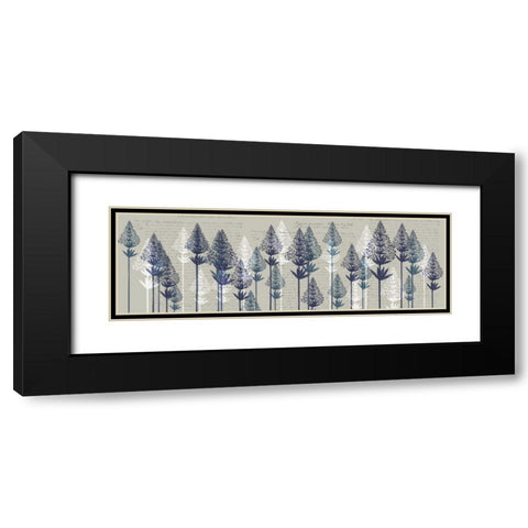 Leafy Pines, Midnight Black Modern Wood Framed Art Print with Double Matting by Fab Funky
