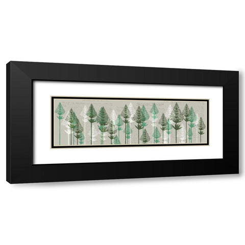 Leafy Pines, Juniper Black Modern Wood Framed Art Print with Double Matting by Fab Funky