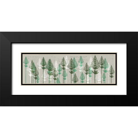 Leafy Pines, Juniper Black Modern Wood Framed Art Print with Double Matting by Fab Funky