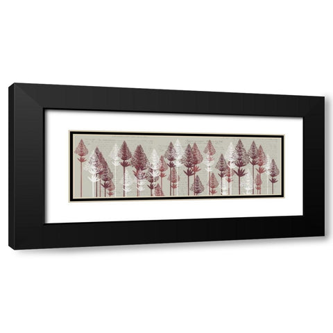 Leafy Pines, Wine Black Modern Wood Framed Art Print with Double Matting by Fab Funky