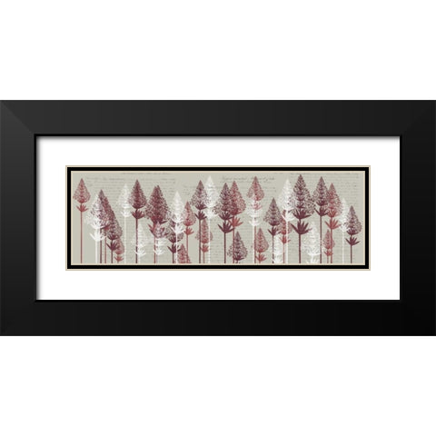 Leafy Pines, Wine Black Modern Wood Framed Art Print with Double Matting by Fab Funky