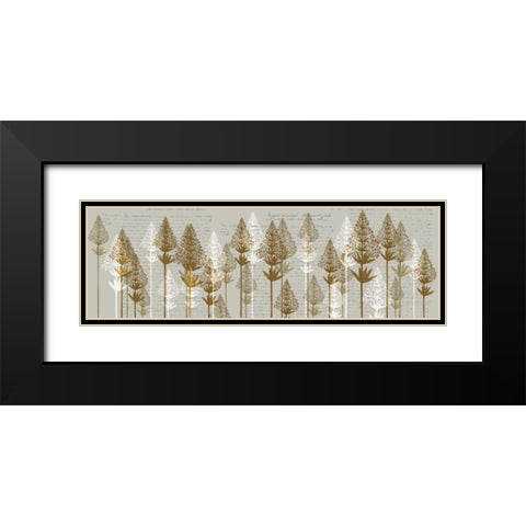 Leafy Pines, Honey Black Modern Wood Framed Art Print with Double Matting by Fab Funky