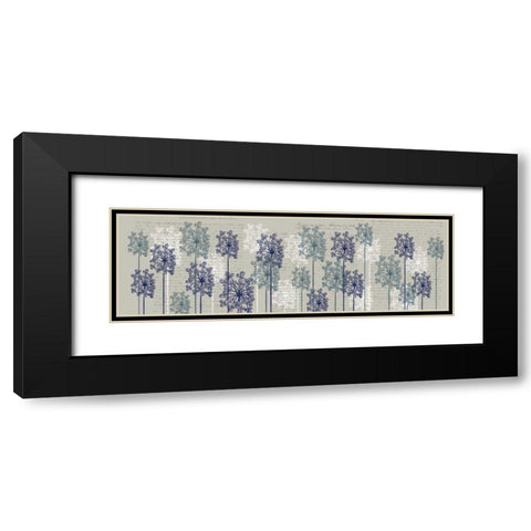Bubble Trees, Midnight Black Modern Wood Framed Art Print with Double Matting by Fab Funky
