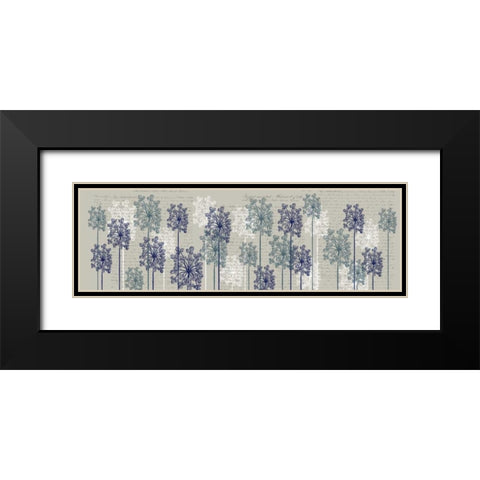 Bubble Trees, Midnight Black Modern Wood Framed Art Print with Double Matting by Fab Funky
