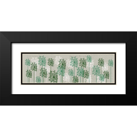 Bubble Trees, Juniper Black Modern Wood Framed Art Print with Double Matting by Fab Funky