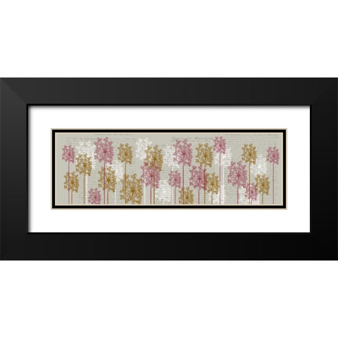 Bubble Trees, Pink and Gold Black Modern Wood Framed Art Print with Double Matting by Fab Funky
