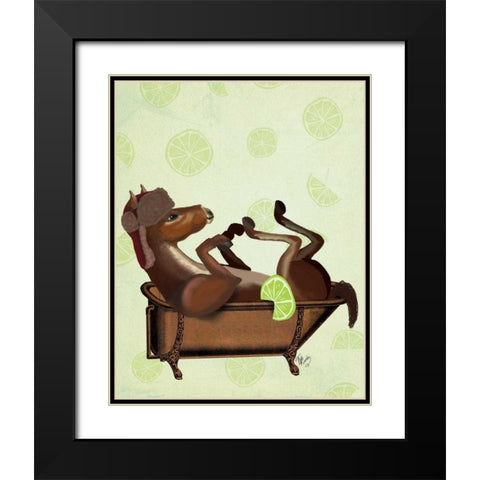 Moscow Mule Black Modern Wood Framed Art Print with Double Matting by Fab Funky