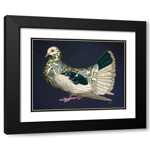 Butterfly Dove Black Modern Wood Framed Art Print with Double Matting by Fab Funky