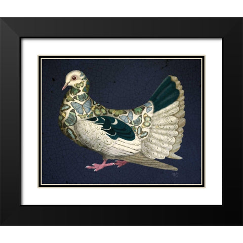 Butterfly Dove Black Modern Wood Framed Art Print with Double Matting by Fab Funky