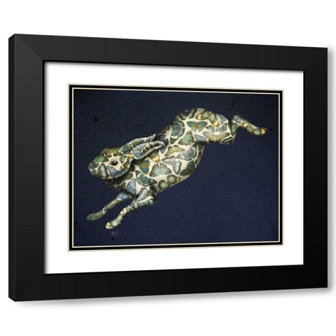 Butterfly Hare Black Modern Wood Framed Art Print with Double Matting by Fab Funky