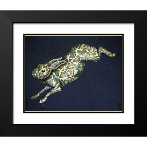 Butterfly Hare Black Modern Wood Framed Art Print with Double Matting by Fab Funky