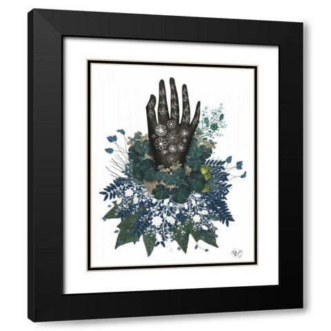 Black Hand Black Modern Wood Framed Art Print with Double Matting by Fab Funky