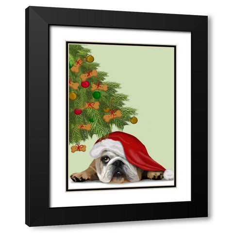 English Bulldog, Cookie Tree Black Modern Wood Framed Art Print with Double Matting by Fab Funky