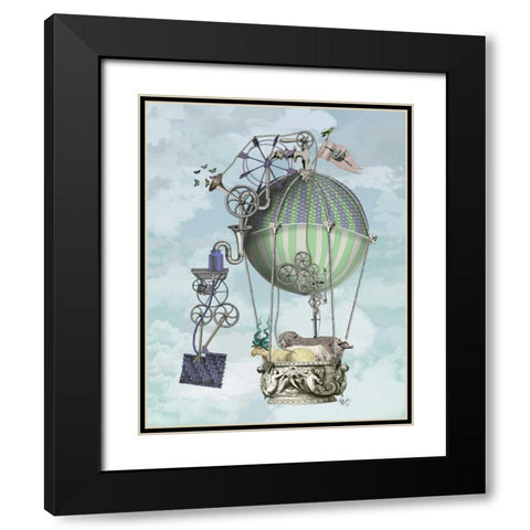 The Knitting Machine, Fine Art Print Black Modern Wood Framed Art Print with Double Matting by Fab Funky