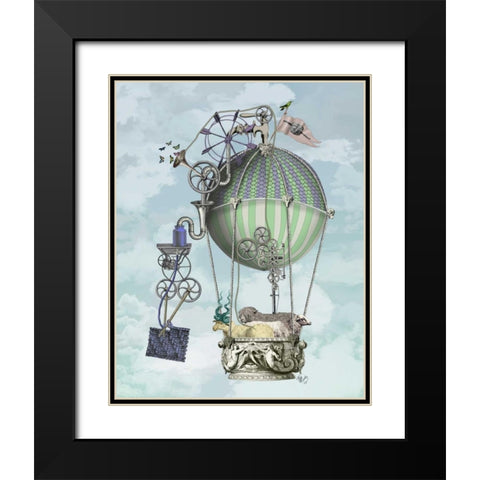 The Knitting Machine, Fine Art Print Black Modern Wood Framed Art Print with Double Matting by Fab Funky