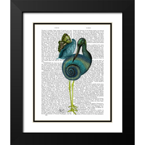 Snail Bird Black Modern Wood Framed Art Print with Double Matting by Fab Funky