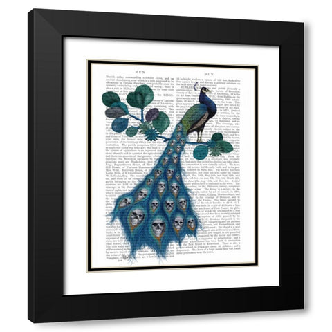 Peacock Soul Gatherer Black Modern Wood Framed Art Print with Double Matting by Fab Funky
