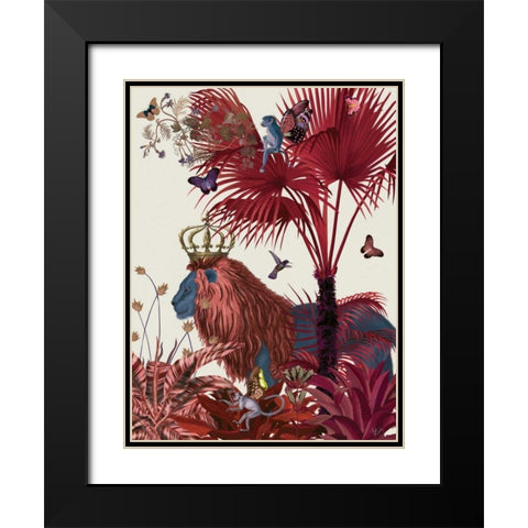 Red Lion, Portrait Black Modern Wood Framed Art Print with Double Matting by Fab Funky