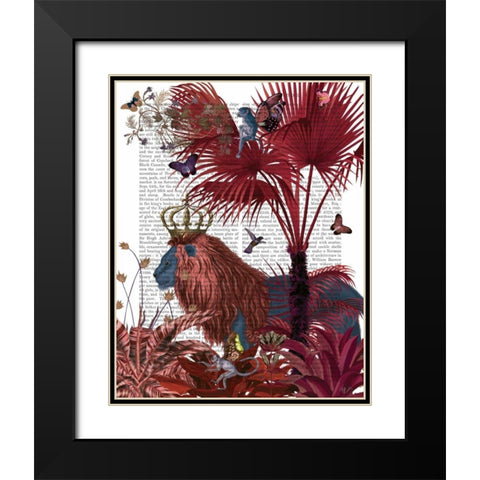 Red Lion, Portrait Black Modern Wood Framed Art Print with Double Matting by Fab Funky