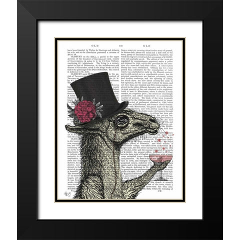 Llama Lush 1 Black Modern Wood Framed Art Print with Double Matting by Fab Funky