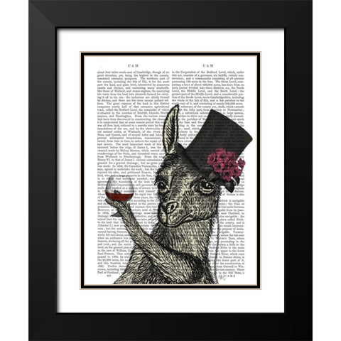 Llama Lush 2 Black Modern Wood Framed Art Print with Double Matting by Fab Funky