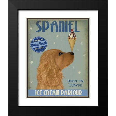 Cocker Spaniel, Golden, Ice Cream Black Modern Wood Framed Art Print with Double Matting by Fab Funky