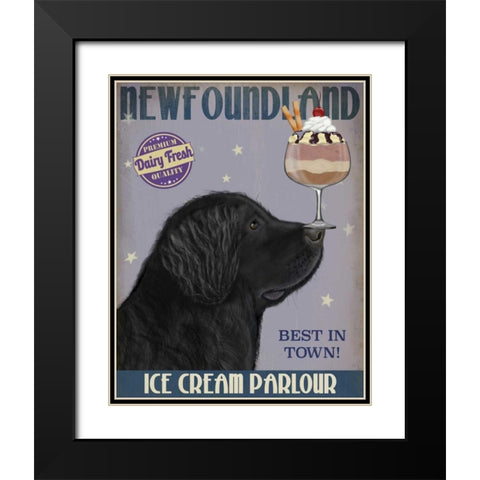 Newfoundland Ice Cream Black Modern Wood Framed Art Print with Double Matting by Fab Funky