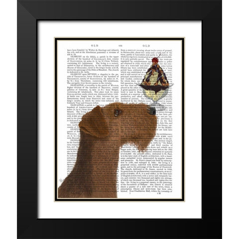 Airedale Ice Cream Black Modern Wood Framed Art Print with Double Matting by Fab Funky