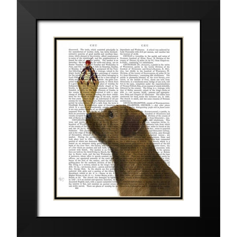 Border Terrier Ice Cream Black Modern Wood Framed Art Print with Double Matting by Fab Funky