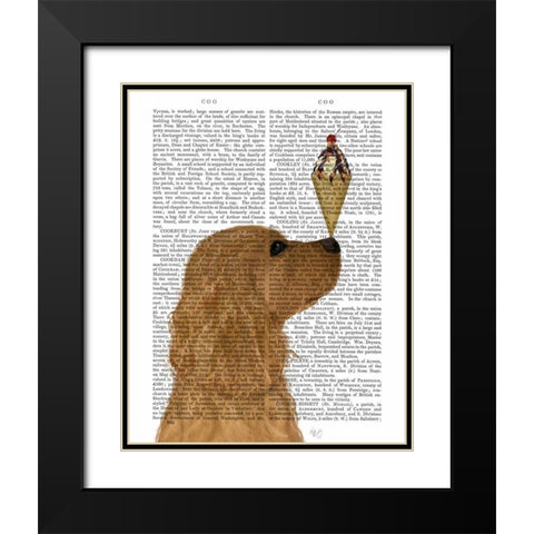 Cocker Spaniel, Golden, Ice Cream Black Modern Wood Framed Art Print with Double Matting by Fab Funky