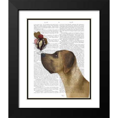 Great Dane, Tan, Ice Cream Black Modern Wood Framed Art Print with Double Matting by Fab Funky