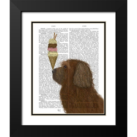 Labradoodle, Brown, Ice Cream Black Modern Wood Framed Art Print with Double Matting by Fab Funky