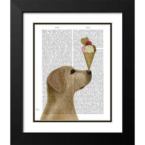 Yellow Labrador Ice Cream Black Modern Wood Framed Art Print with Double Matting by Fab Funky