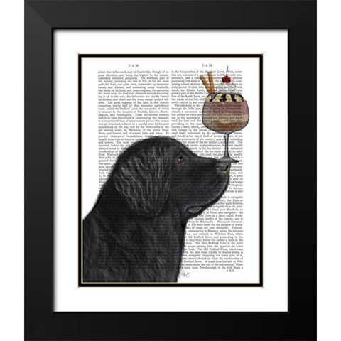 Newfoundland Ice Cream Black Modern Wood Framed Art Print with Double Matting by Fab Funky